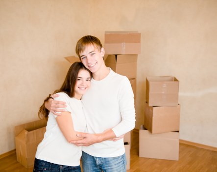 Packed moving boxes ready for local removals in Cowley